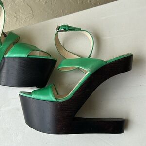 Ralph Lauren Blue Label Green Platform Wedges